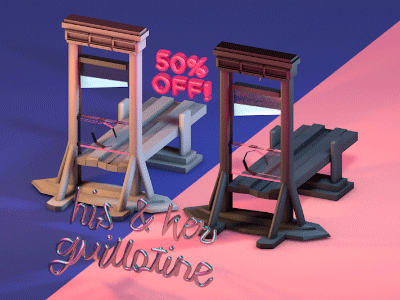 His & Her Guillotine 2017 3d animation c4d cinema4d guillotine politics