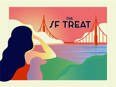 The San Francisco Treat art deco golden gate hair illustration san francisco vintage