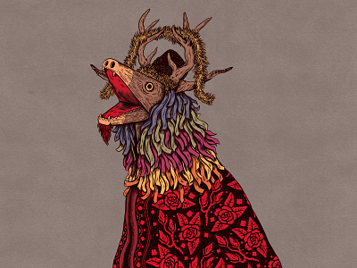 Ța-ța-ța, caprița-ța! capra drawing folklore goat illustration ink pen romanian