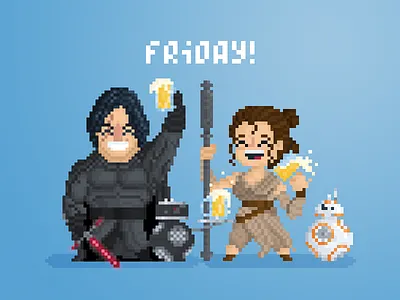 Unlikely Drinkin' Buds: Star Wars Edition! 8bit character cute design illustration pixel pixelart politics president star wars vector