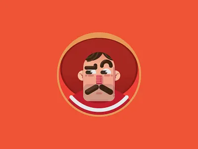 Mexican man character icon illustration line logo man mexic mustache orange outline red sombrero