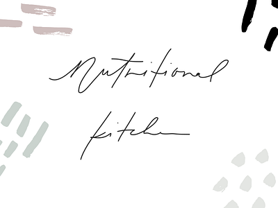 Nutritional Kitchen Logo blush branding brush kitchen logo minimal nutritional patterns sage strokes texture whitespace