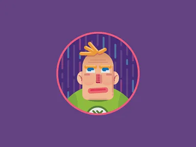 James Blond blond character design icon illustration line logo man outline purple yellow