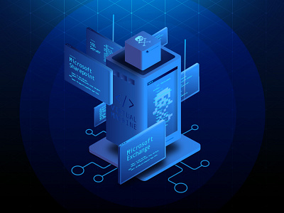 Microsoft Azure Icon attack azure computer cyber hacker icon infographic isometric microsoft security server