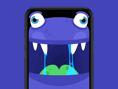 Ignoring the notch creature doodle illustration iphone iphone x iphonex monster notch