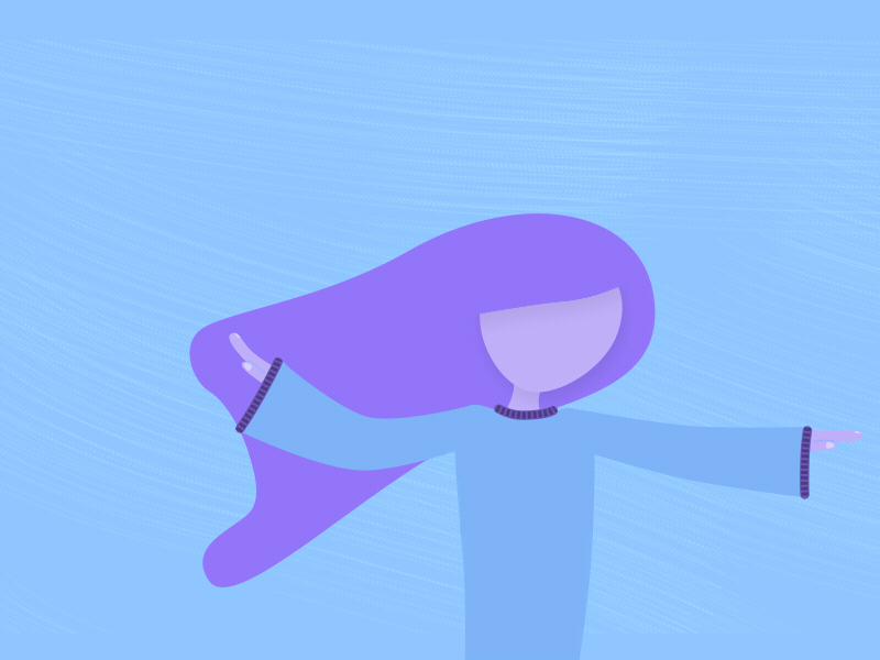 Woman with wind in here hair after effects character hair wind