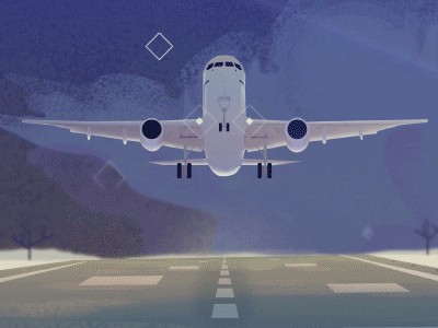 Plane Landing animation fall gif plane seasonal sky snow spring time winter