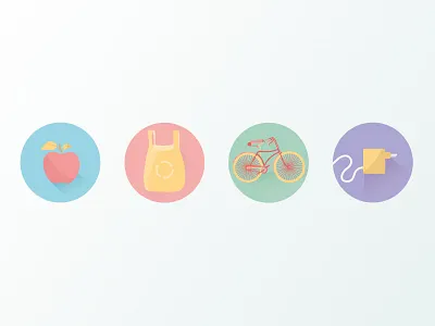 Icons for Eco challenge app app design eco ecology graphic icon icons illustration mobile vector