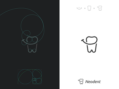 Dentist Logo Concept dentist golden ratio grid gridding logo logo grid logo mark mark spiral tooth