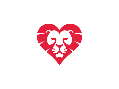 Lion Heart heart icon lion logo mark monogram