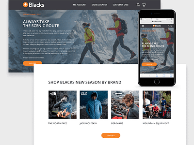 Blacks - New season launch landing page app experience fashion gif interaction interface mobile prototype ui user ux web