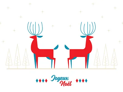 Joyeux Noël 2018 card christmas december deer holidays illustration merry new year winter
