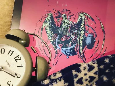 Alarm abstract clock cock color decoration decorative graphic grunge illustration nature red white