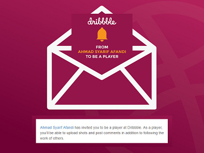 Invited to be a player on Dribbble invite player