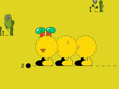 Connecting the dots bugs caterpillar character character design design flowers illustration minimal plants shapes texture