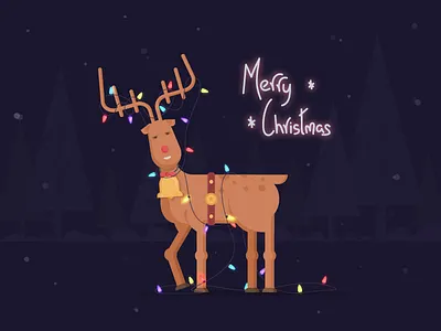Raindeer celebration design festival flat design holidays illustration jingle bell lights merry christmas raindeer santa claus snow