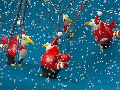 Winter Birds (2) 3d bird cartoon childrens christmas design illustration north toy winter xmas