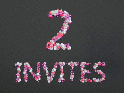 2 Dribbble Invites 3d dribbble flat giveaway graphic invitation invite invites mograph shot