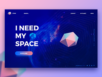 Space web cart clean color header mobile space ui ux web