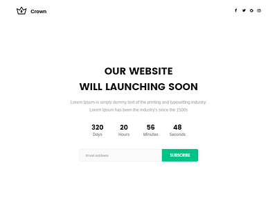 Crown - Soon Landing page crown envato themeforest unbounce