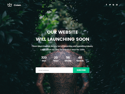 Crown - Soon Landing page crown envato themeforest unbounce