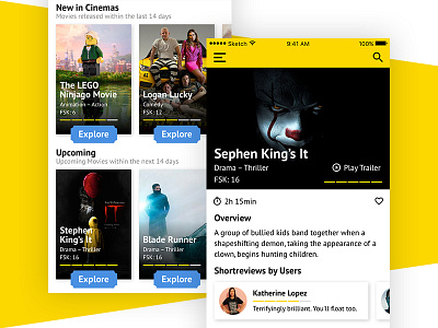 CinemaTicketUI-Concept cinema concept design interface interfacedesign movie ticket ui ux