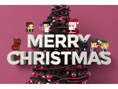 Merry Christmas 8bit character cute design holiday illustration merry christmas pixel pixelart santa vector