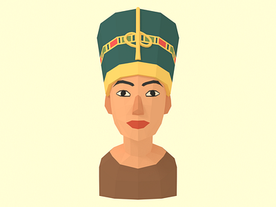 Nefertiti's Bust 3d ancient bust egypt egyptian low poly lowpoly minimalism minimalist nefertiti