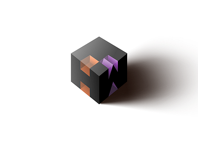 HW logo isometric logo vector