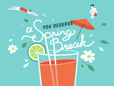 Springbreak editorial illustration typography