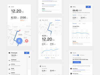 Fitniss App - Screens app fitness flinto health maps prototype running tracker