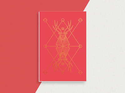 Reindeer Holiday Card card christmas graphic design holidays illustration line art merry christmas red reindeer