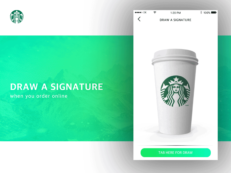 Starbucks Order Draw a signature animation draw gif payment starbucks transition ui ux