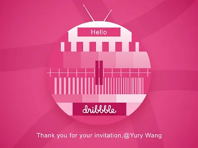 First Shot affinity design dribble hello illustration television signals