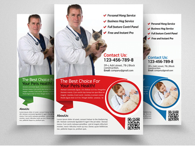 Pets Clinic & Care Centre Flyer Template agency blue business business flyer clean company