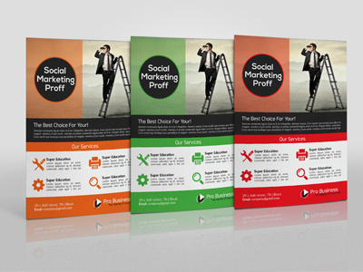 Business Strategy Flyer a4 ad advertise advertising agency blue business flyer business strategy flyer clean company