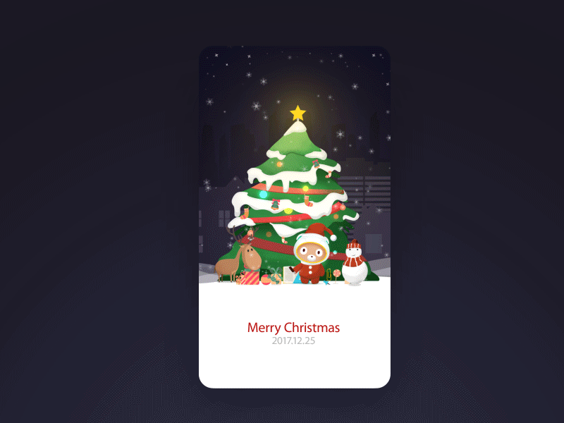 Merry Christmas animation design gifs ui