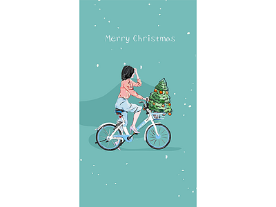 Merry Christmas picture for Hellobike painting