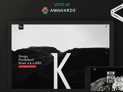 Portfolio website at Awwwards awwwards black digital doge free home krs ui uidesign ux