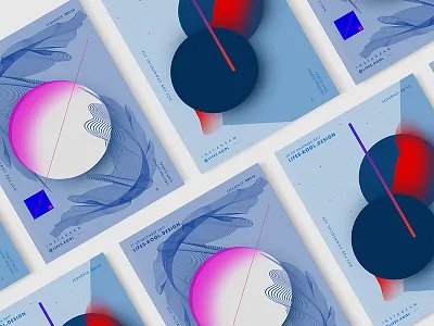 Lava & Breeze abstract art blue daily gradient graphic poster postereveryday red riangle