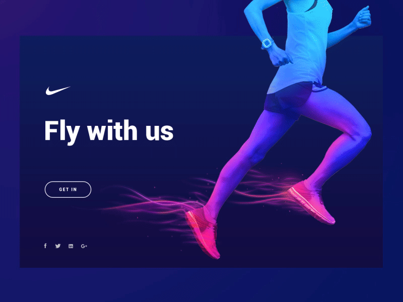 Nike running club futuristic modern nike website