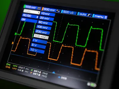 Oscilloscope GUI WIP 3d blender design electronics gui instruments oscilloscope pixel render screen touchscreen ux