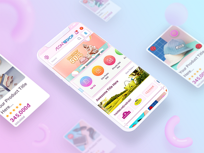 AEONShop App Project aeon application e commerce free freelancer mobile app mockup popular shop shopping uiux viet nam