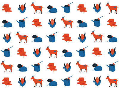 Recursos pattern catan corn goat mud pattern rock sertão wood