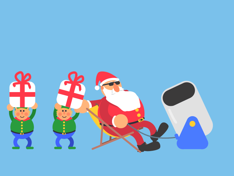 Merry Christmas cannon christmas elf present santa