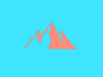 Uncharted Territory blue camping climb colorado icon landscape logo mountains peaks salmon simple