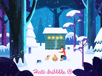 hello dribbble！ debut illustration