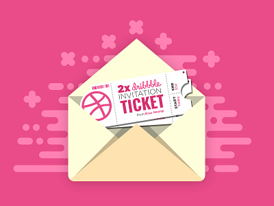 2 Dribbble Invites draft dribbble draft dribbble invites dribbble ticket envelope invites ticket