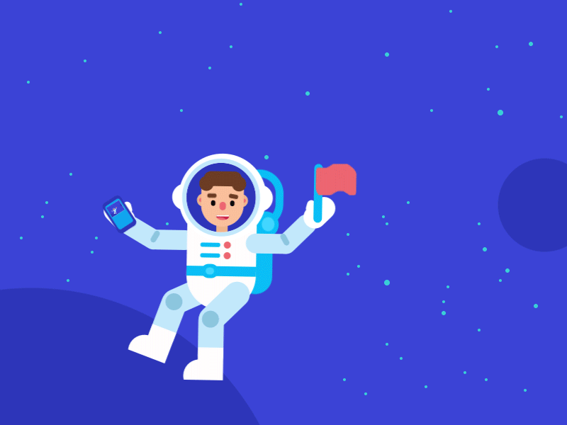 The Astronaut animation gif motion ui