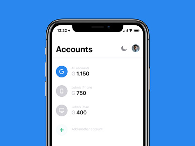 Gulden | Accounts blockchain crypto design e gulden finance gulden ios iphone x ui ux wallet